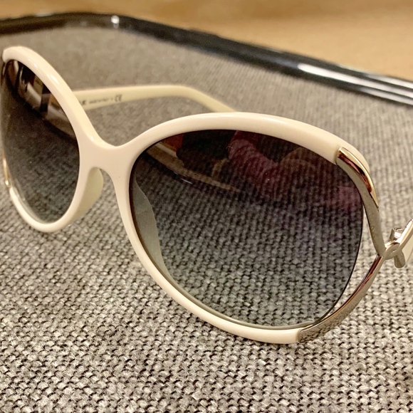 VOGUE white-framed, Silver Hardware Sunglasses main image 5